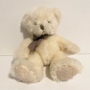 Russ Lillian White Teddy Bear Plush Small 8” Stuffed Animal Toy Lovey Vintage